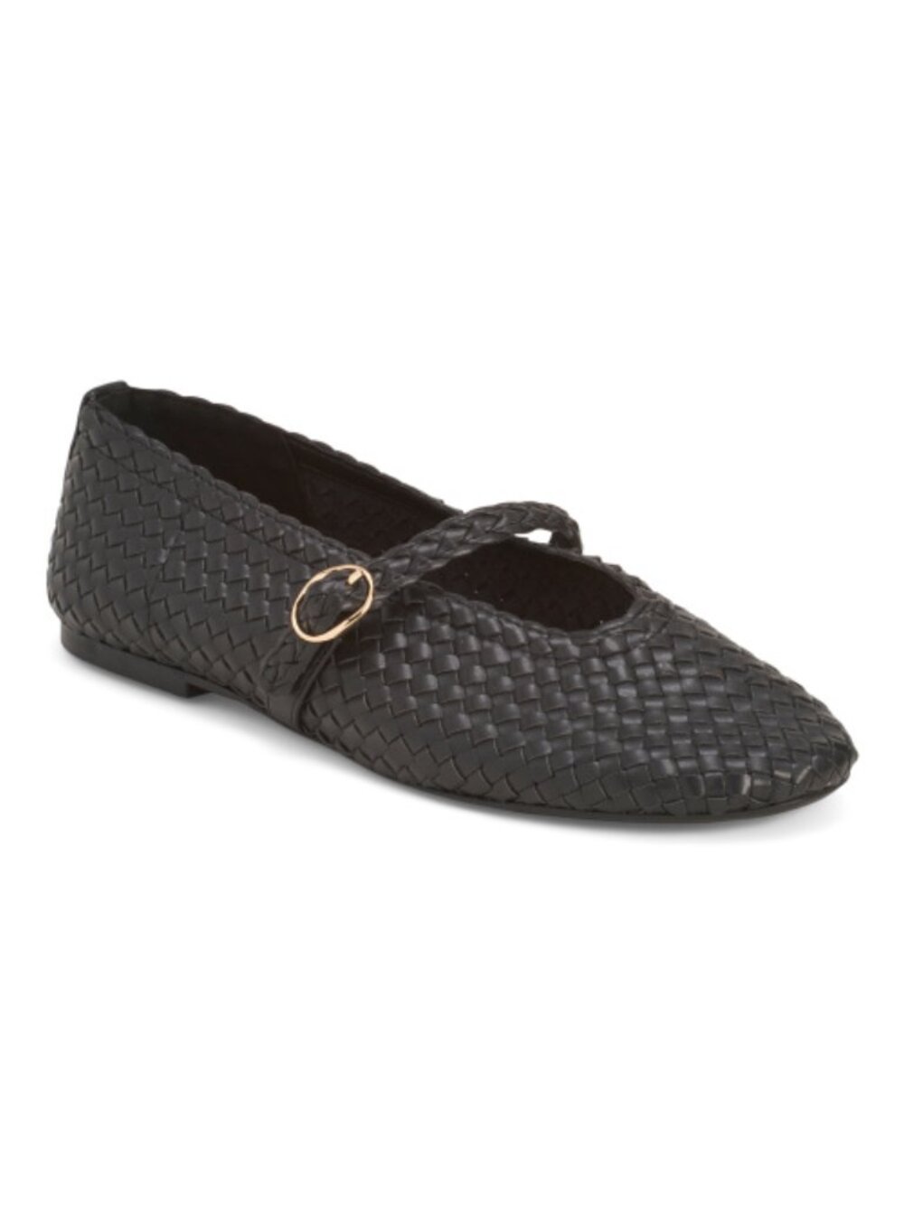 CUSHIONAIRE Black Bistro Woven Mary Janes